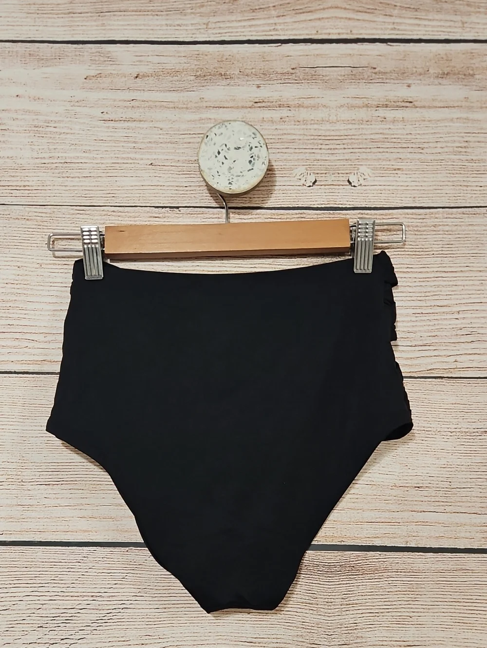 SoLuna Swim High-Waisted Black Ruffle Bikini Bottoms Small